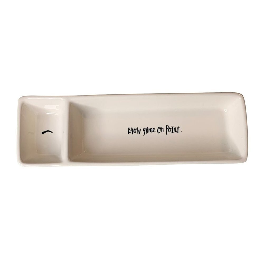 Rae Dunn Artisan by Magenta Collection "'Brow Game on Point" Organizer Plate